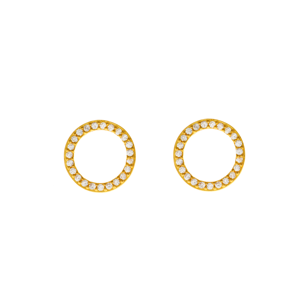 Ohrstecker Circle Of Life mit Zirkonia,  18 K Gelbgold vergoldet