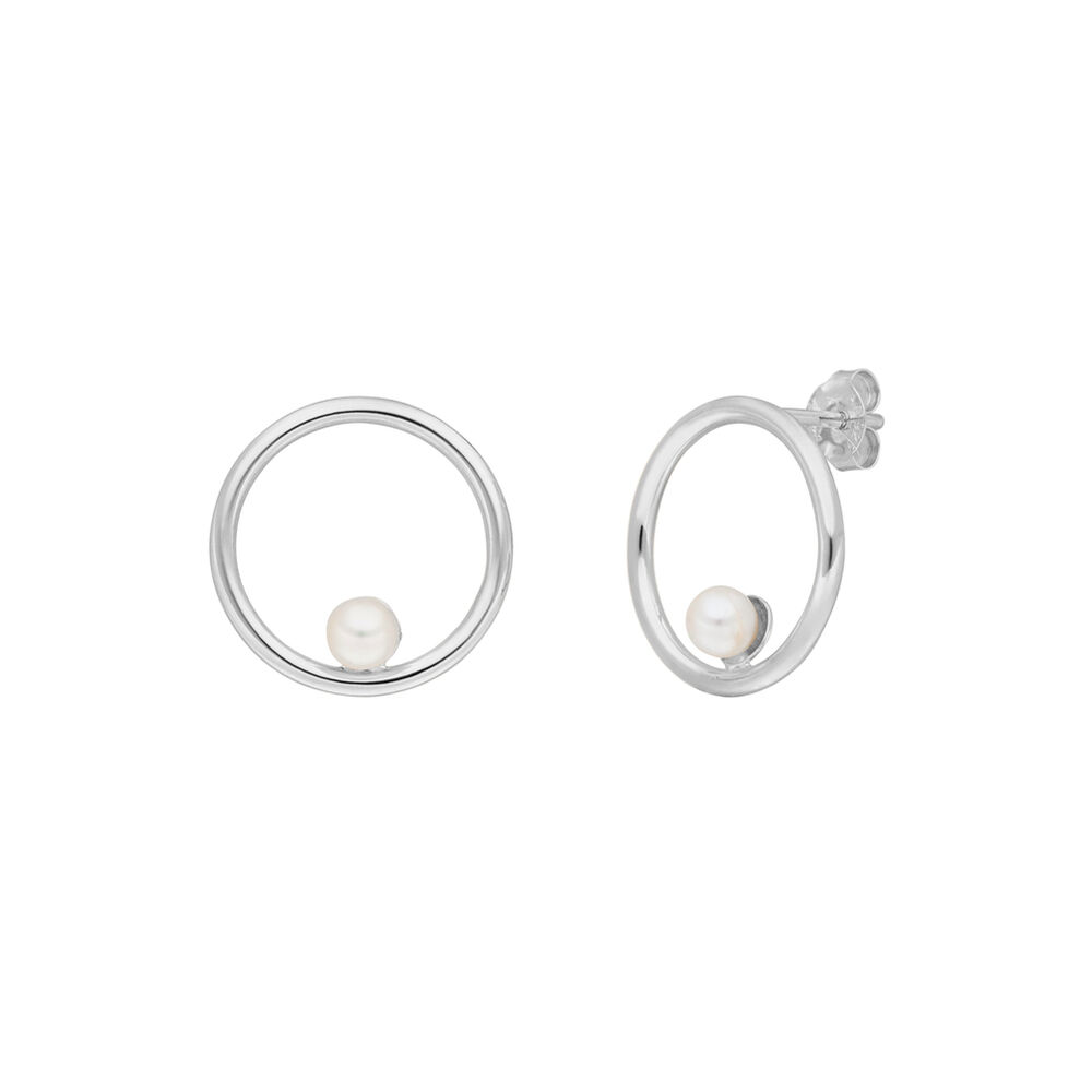 Ohrstecker Circle mit Perle, 925 Sterlingsilber