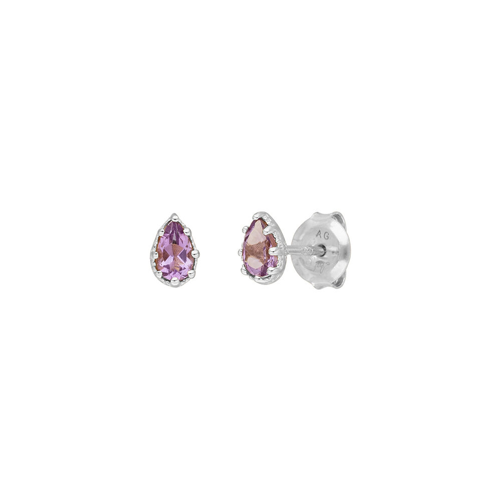 Ohrstecker Drop, Amethyst, 925 Sterlingsilber