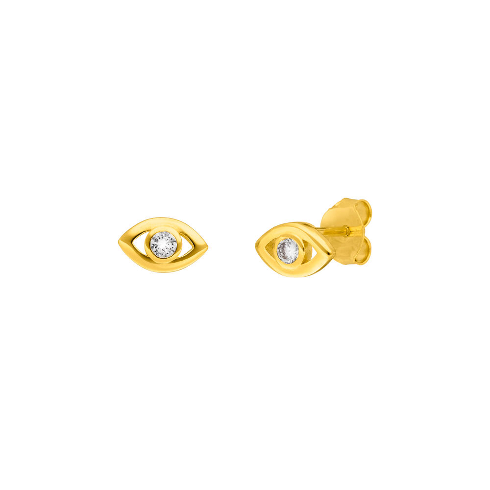 Ohrstecker EVIL EYE, 18 K Gelbgold vergoldet