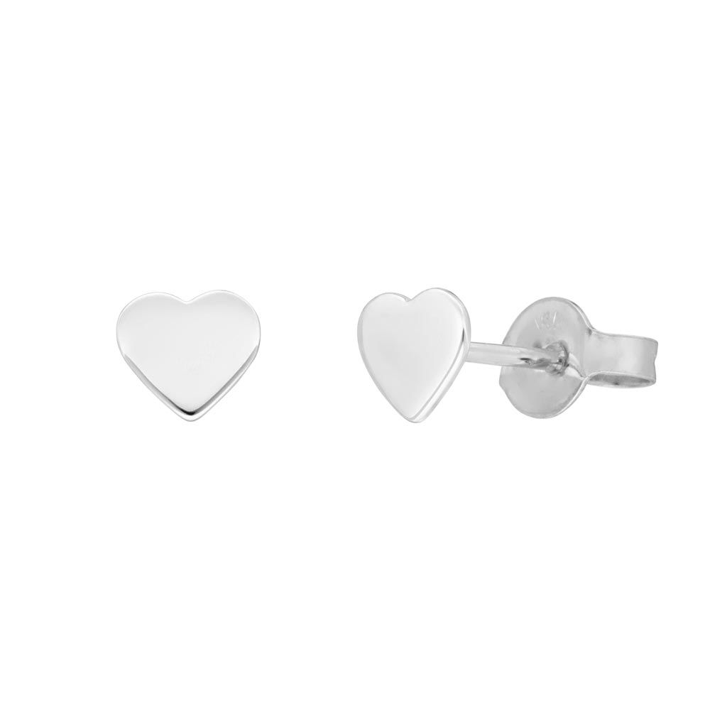 Ohrstecker Herz, 14 Karat Weigold