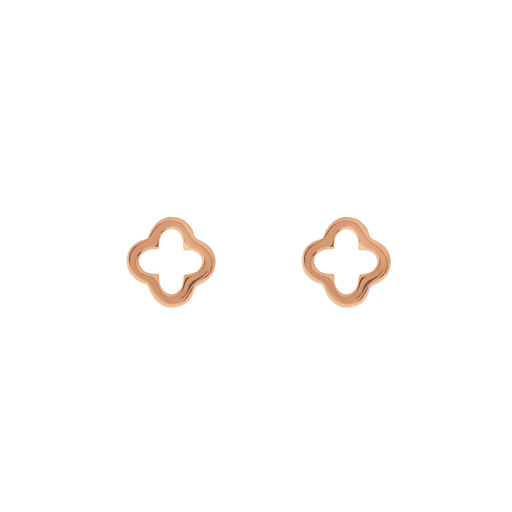 Ohrstecker MINI Clover, 18 K  Rosegold vergoldet