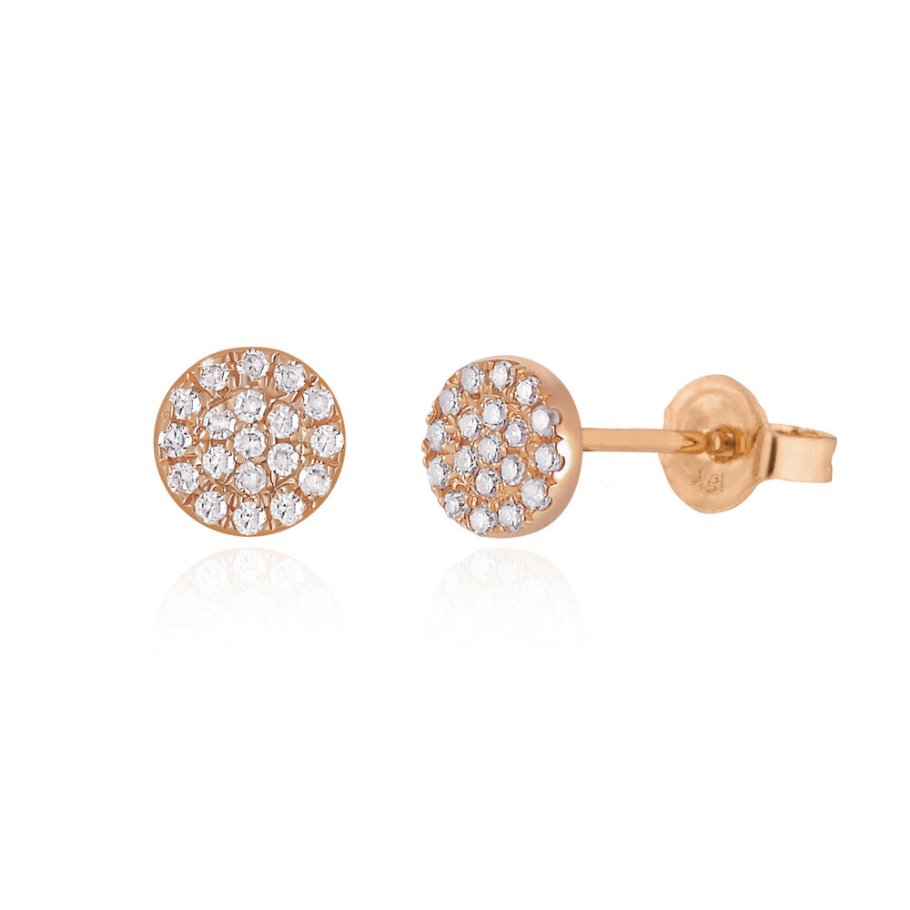 Ohrstecker Pav mit Diamanten, 18 Karat Rosegold