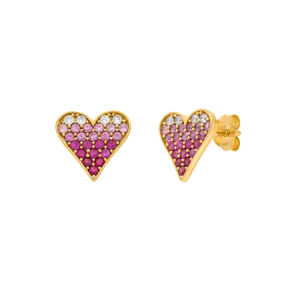 vergoldet K Valentine, Pink Ohrstecker Leaf Gelbgold 18 - Jewelry