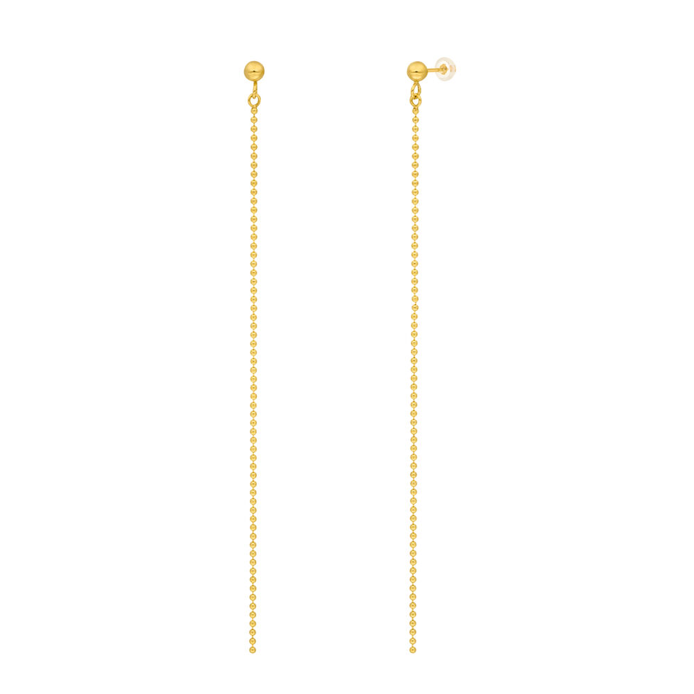 Ohrringe Ball Chain, 14 Karat Gelbgold