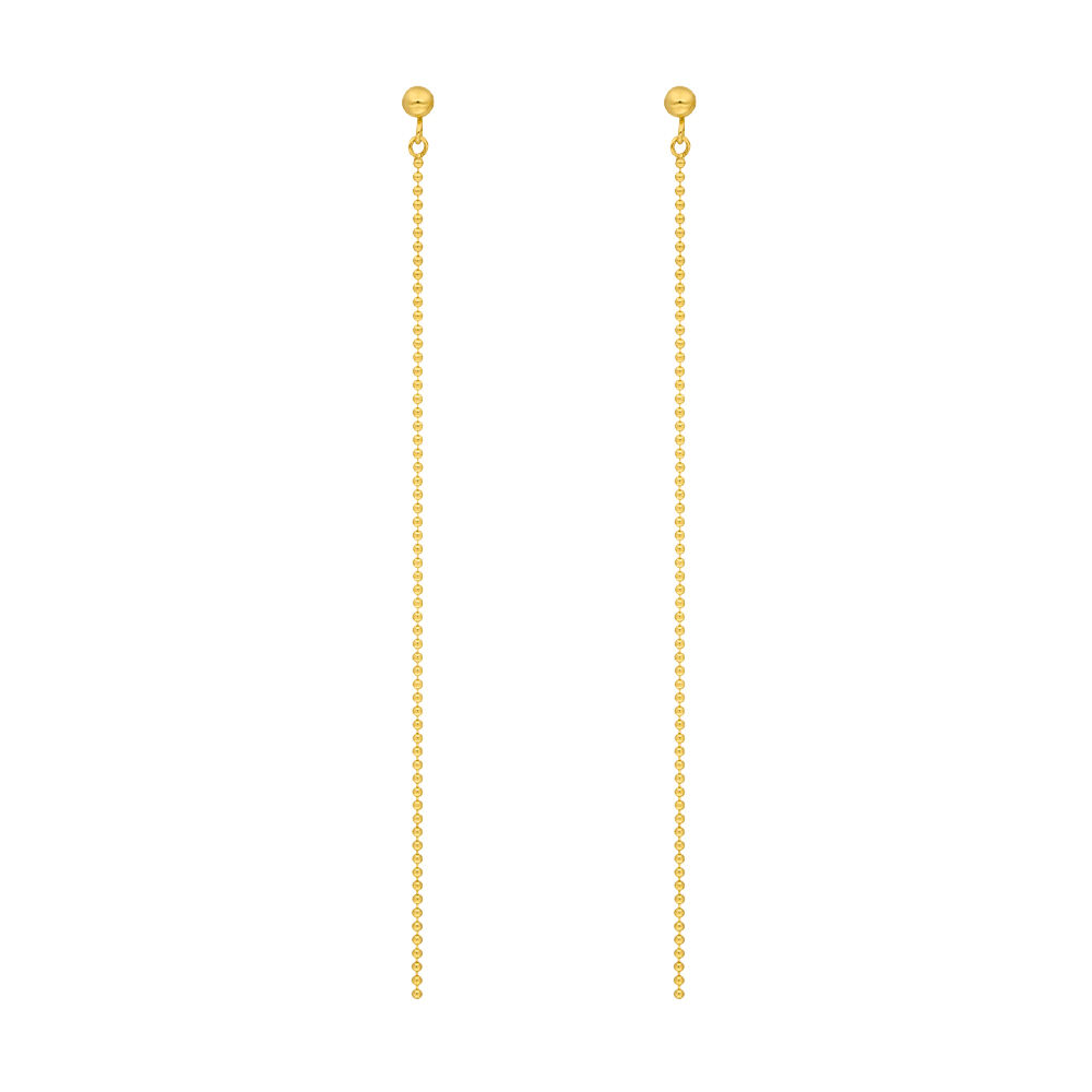 Ohrringe Ball Chain, 14 Karat Gelbgold