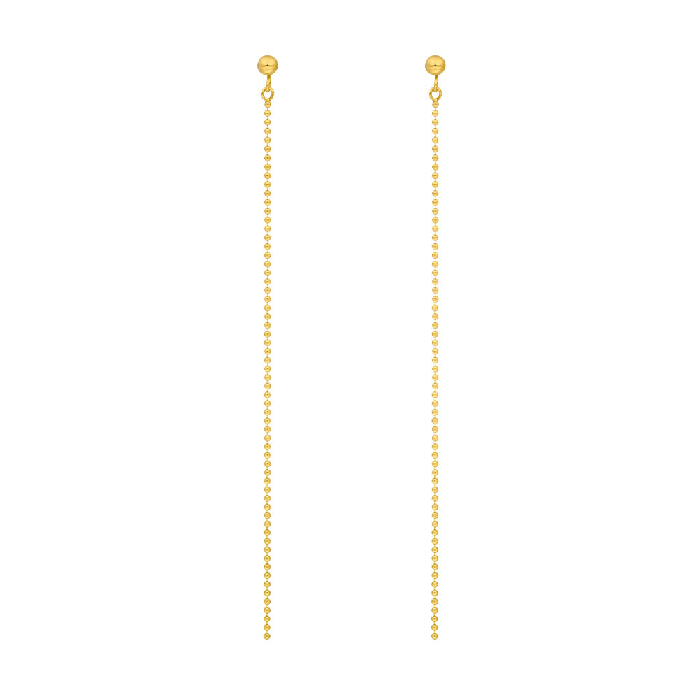 Ohrringe Ball Chain, 14 K Gelbgold