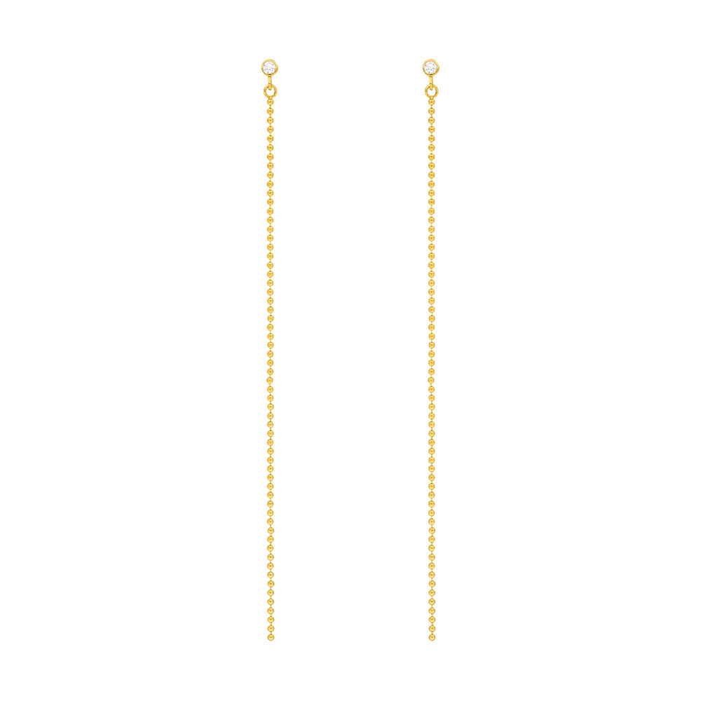 Ohrstecker MY FIRST DIAMOND, ball chain, 14 Karat Gelbgold