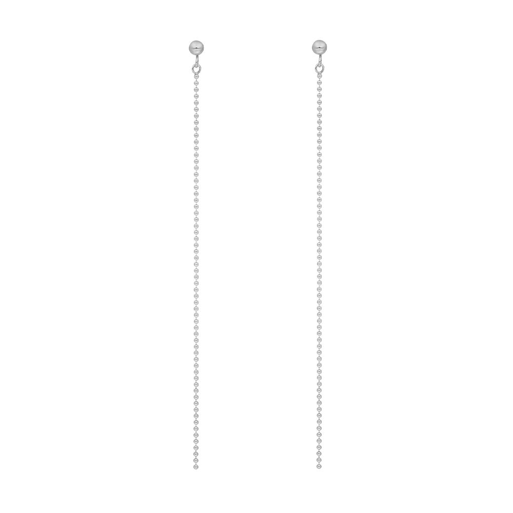 Ohrringe Ball Chain, 14 Karat Weigold
