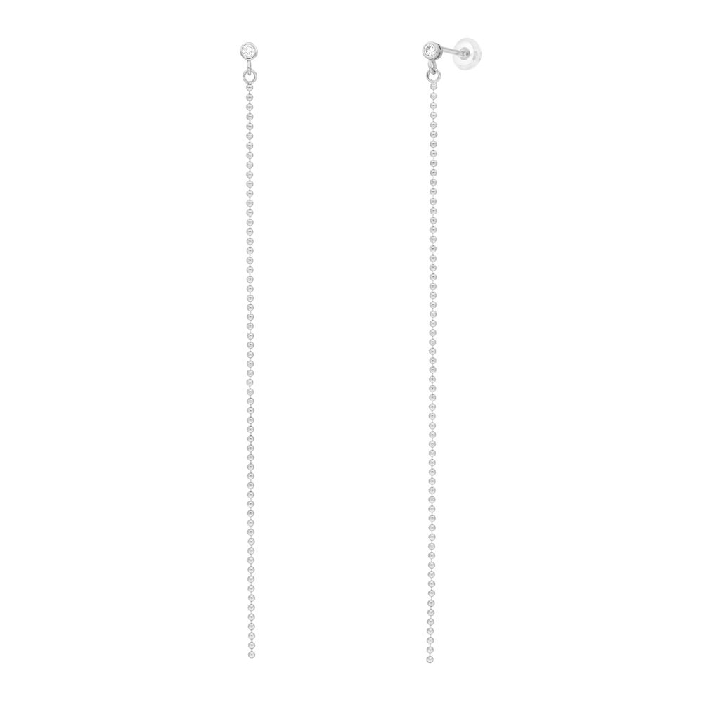 Ohrstecker MY FIRST DIAMOND, ball chain, 14 Karat Wei�gold