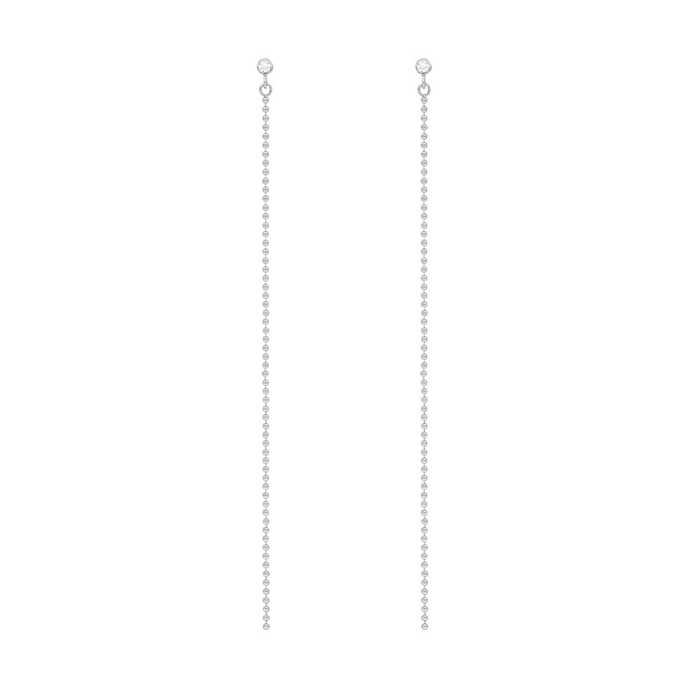 Ohrstecker MY FIRST DIAMOND, ball chain, 14 Karat Weigold