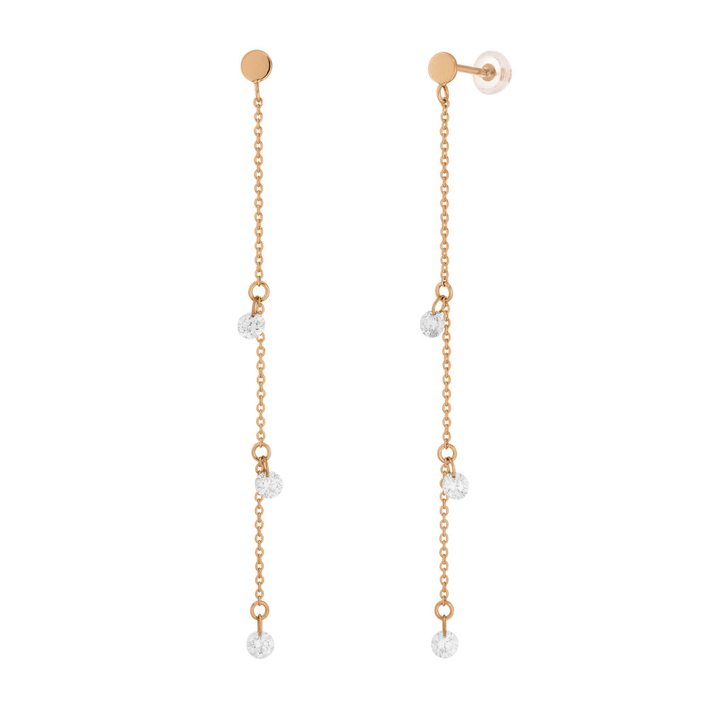 Ohrringe PURE Chain mit Diamanten, 18 Karat Rosegold