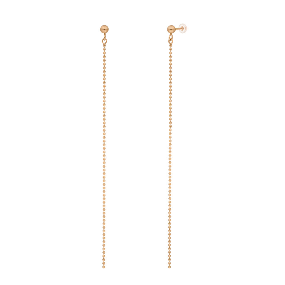 Ohrringe Ball Chain, 14 Karat Rosegold