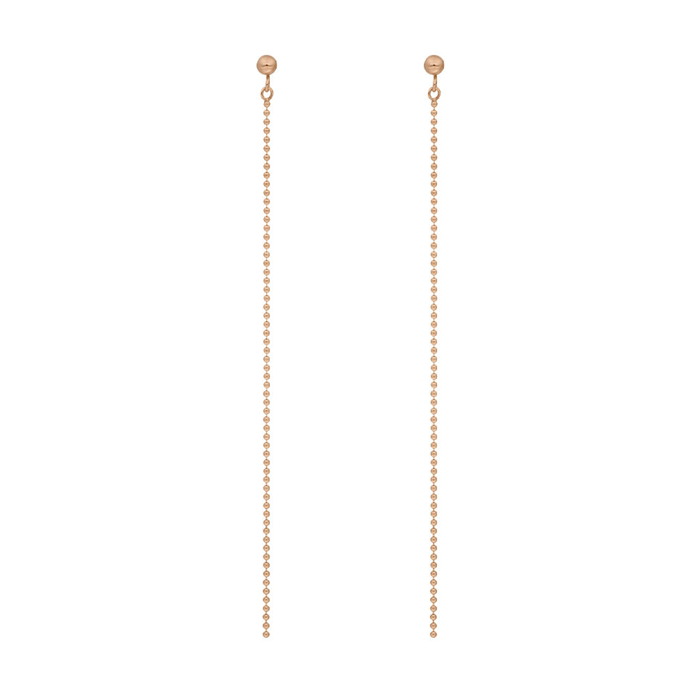 Ohrringe Ball Chain, 14 K Rosegold