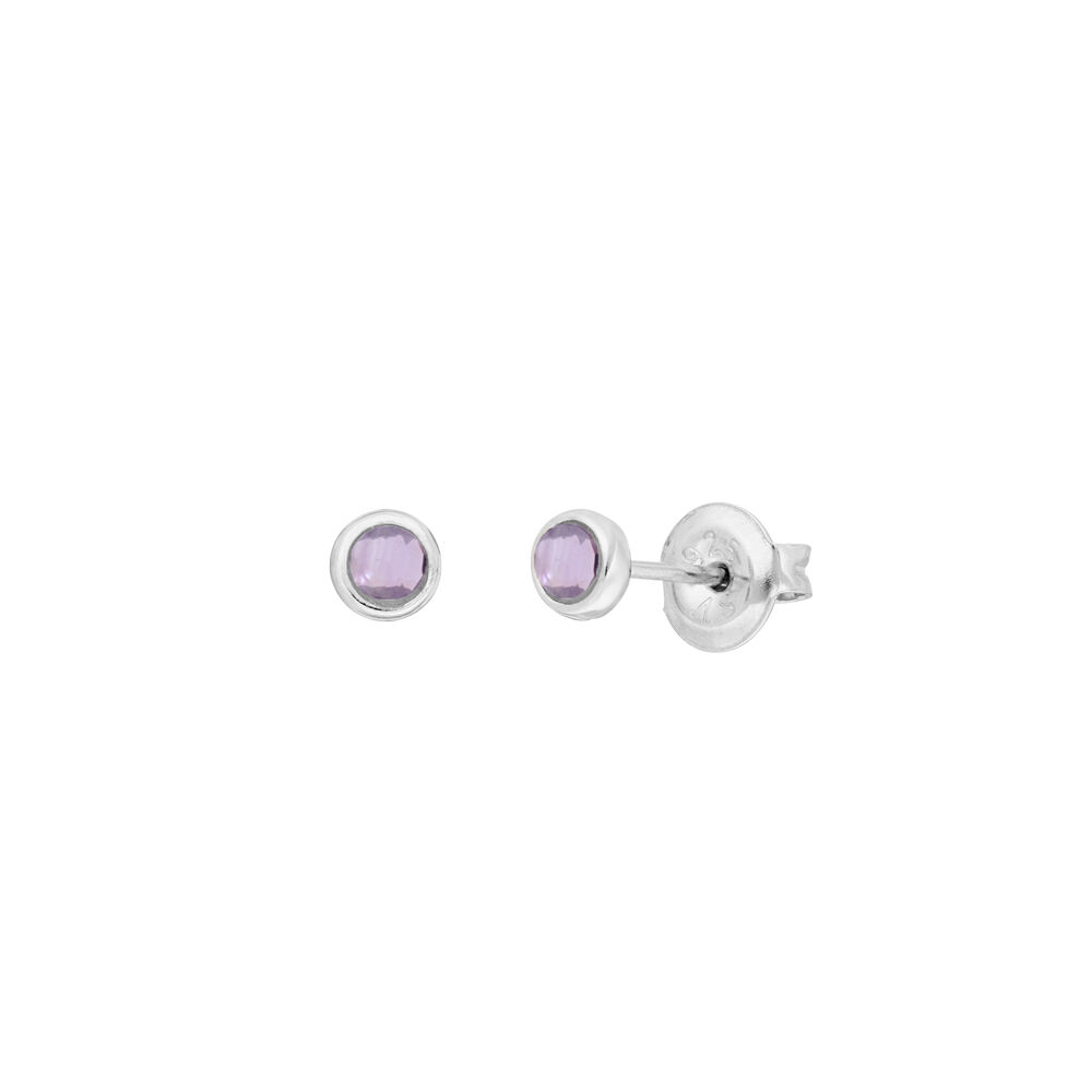 Ohrstecker Pure Amethyst, 3mm, 925 Sterlingsilber