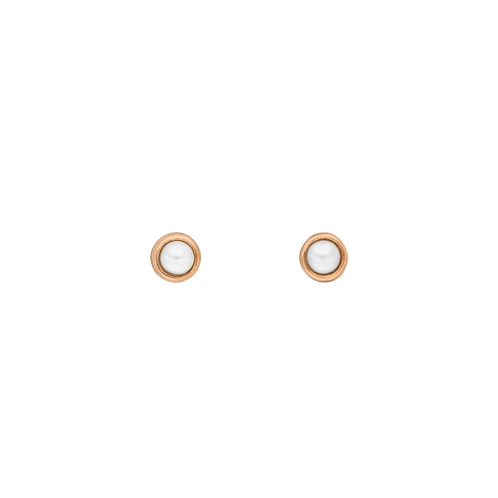 Ohrstecker Pure Perle, 3mm, 18 K Rosegold vergoldet