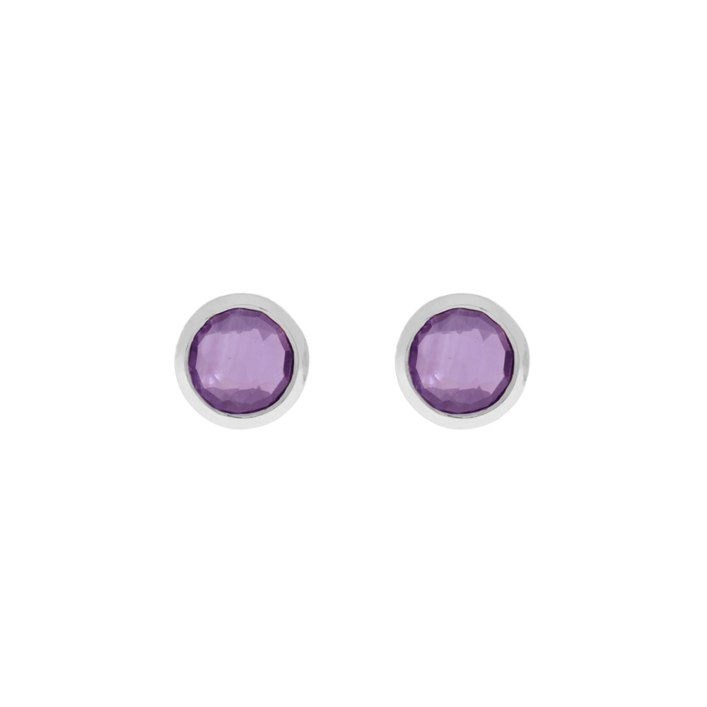 Ohrstecker SINGLE GEM, 925 Sterlingsilber, Amethyst