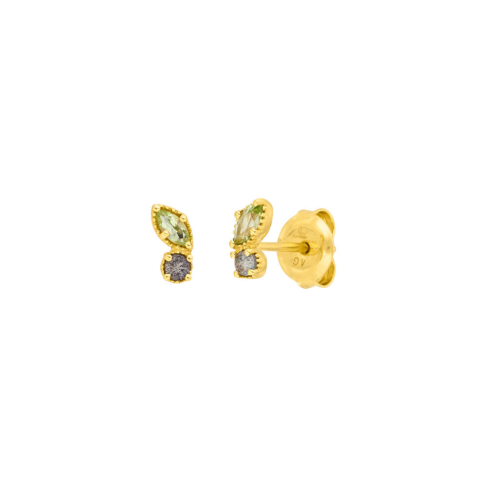 Ohrstecker Two Gems, Peridot, 18 K Gelbgold vergoldet