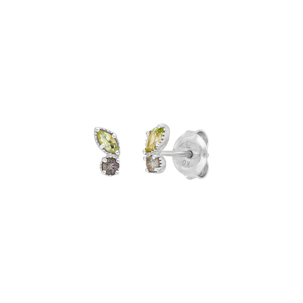 Ohrstecker Two Gems, Peridot, 925 Sterlingsilber