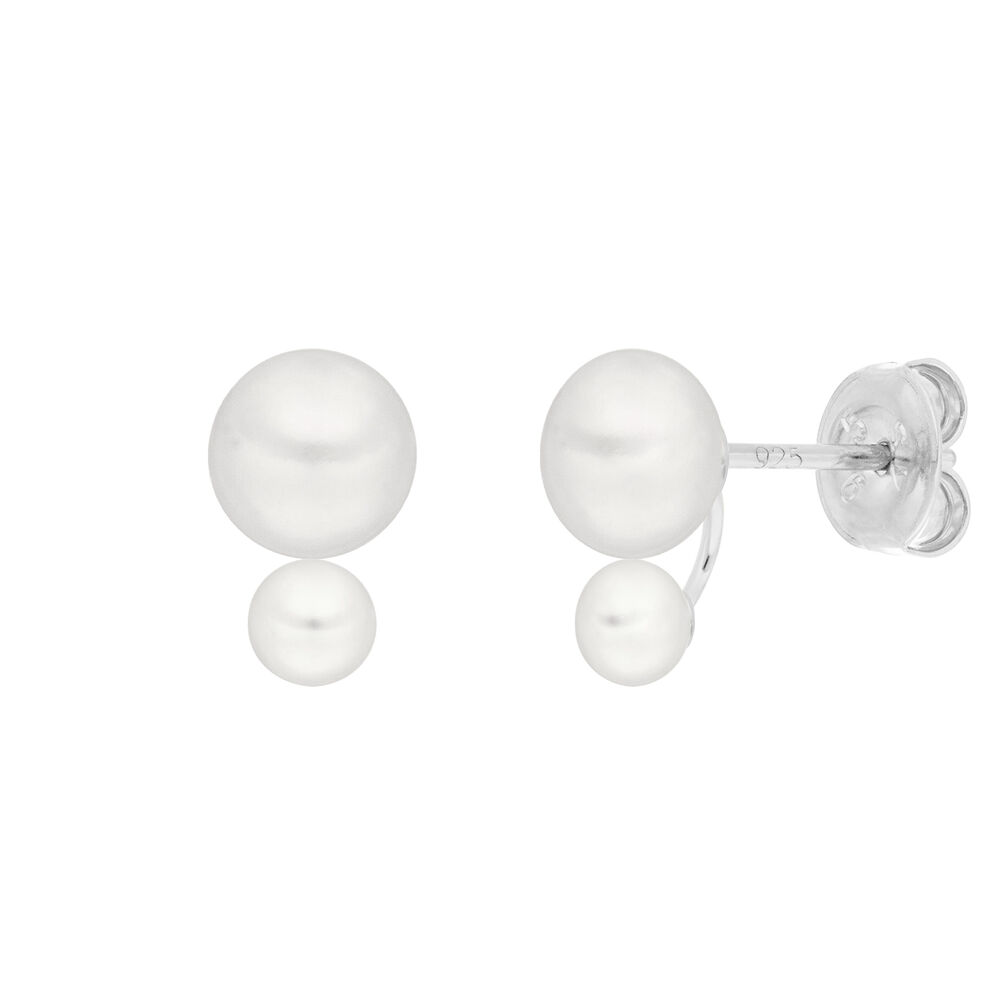 Ohrstecker Two Pearls, 925 Sterlingsilber