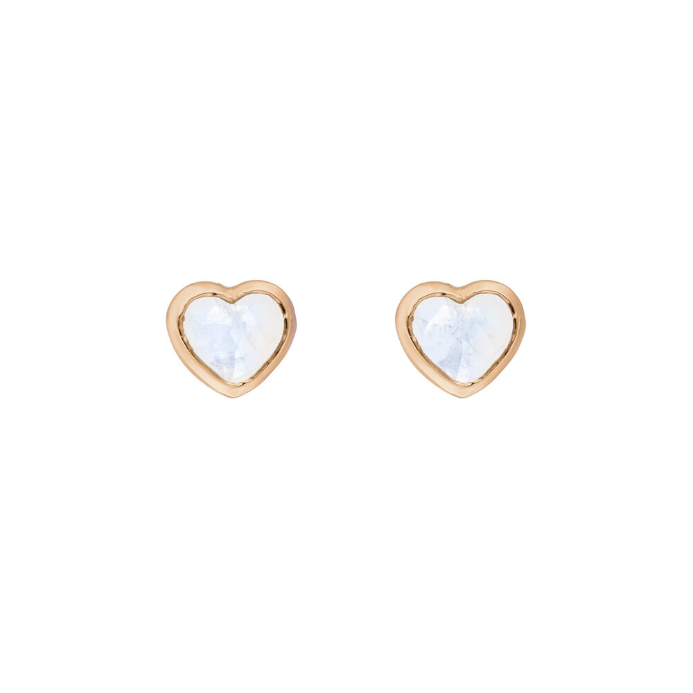 Ohrstecker VALENTINE, Mondstein, 18 Karat Rosegold vergoldet