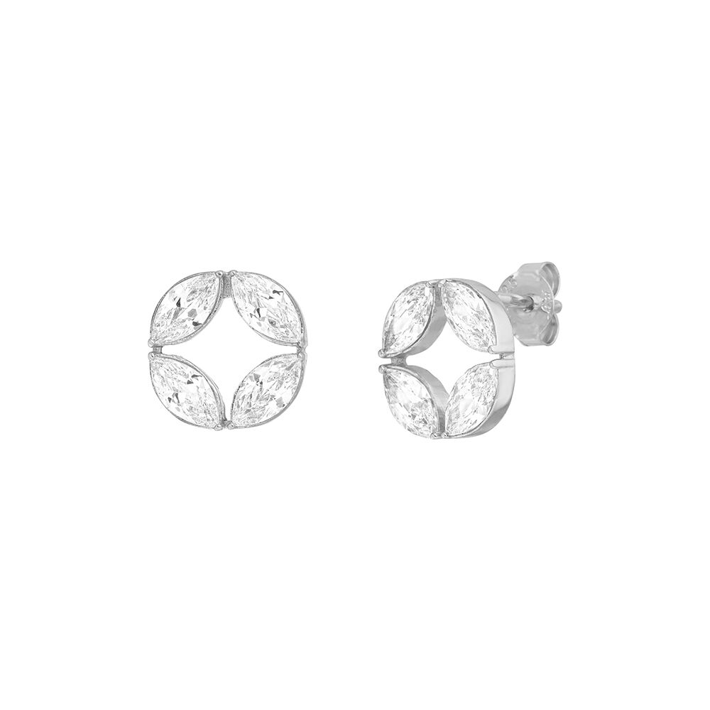 Ohrstecker Zirkonia Flower, 925 Sterlingsilber