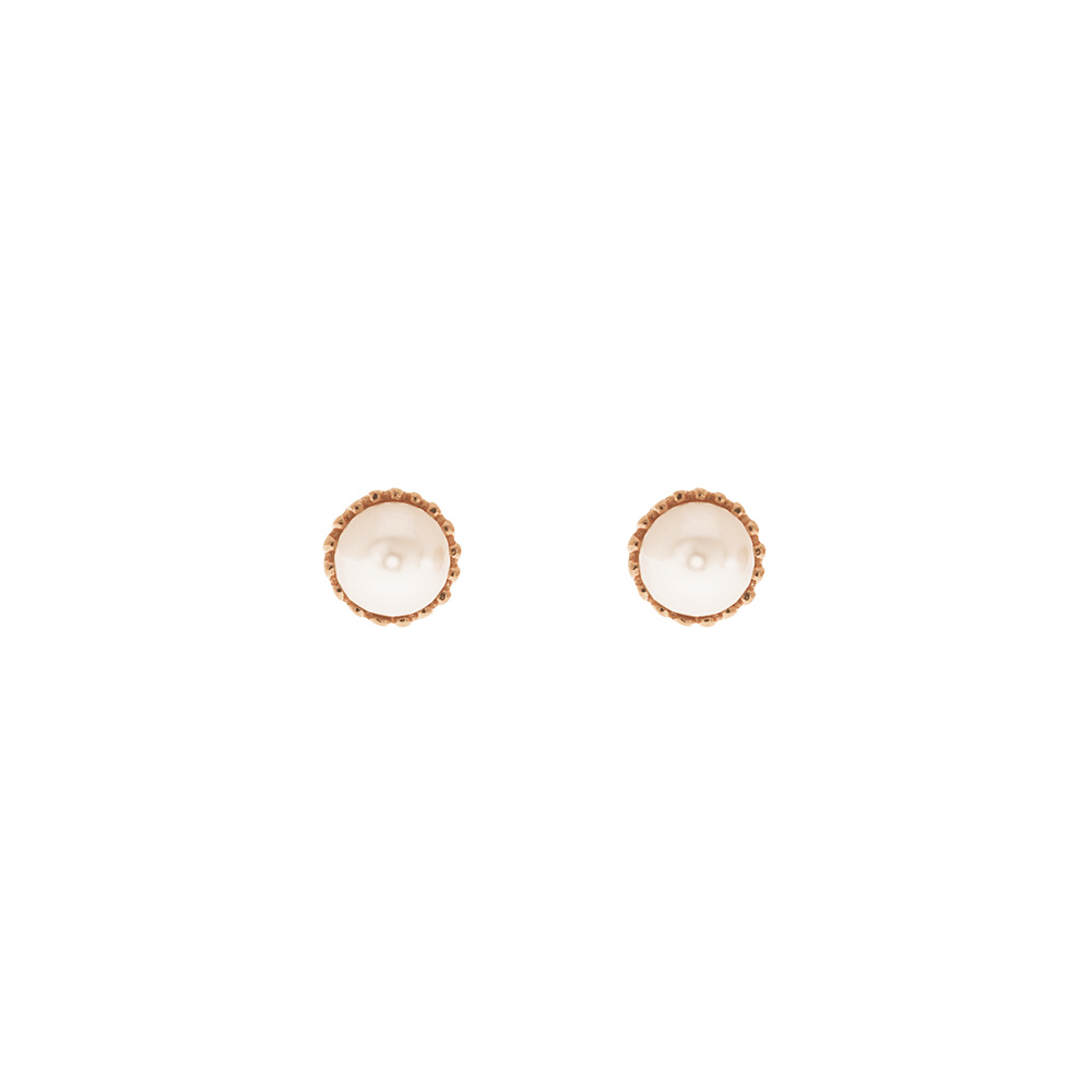 Ohrstecker Mit Perle 18 K Rosegold Vergoldet Leaf Jewelry