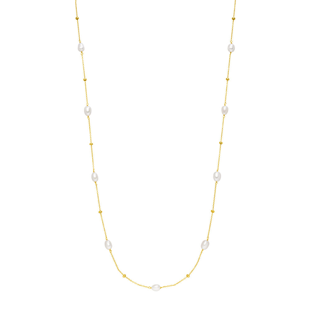 Halskette Perlen Basic, 18 Karat Gelbgold vergoldet Bild 2