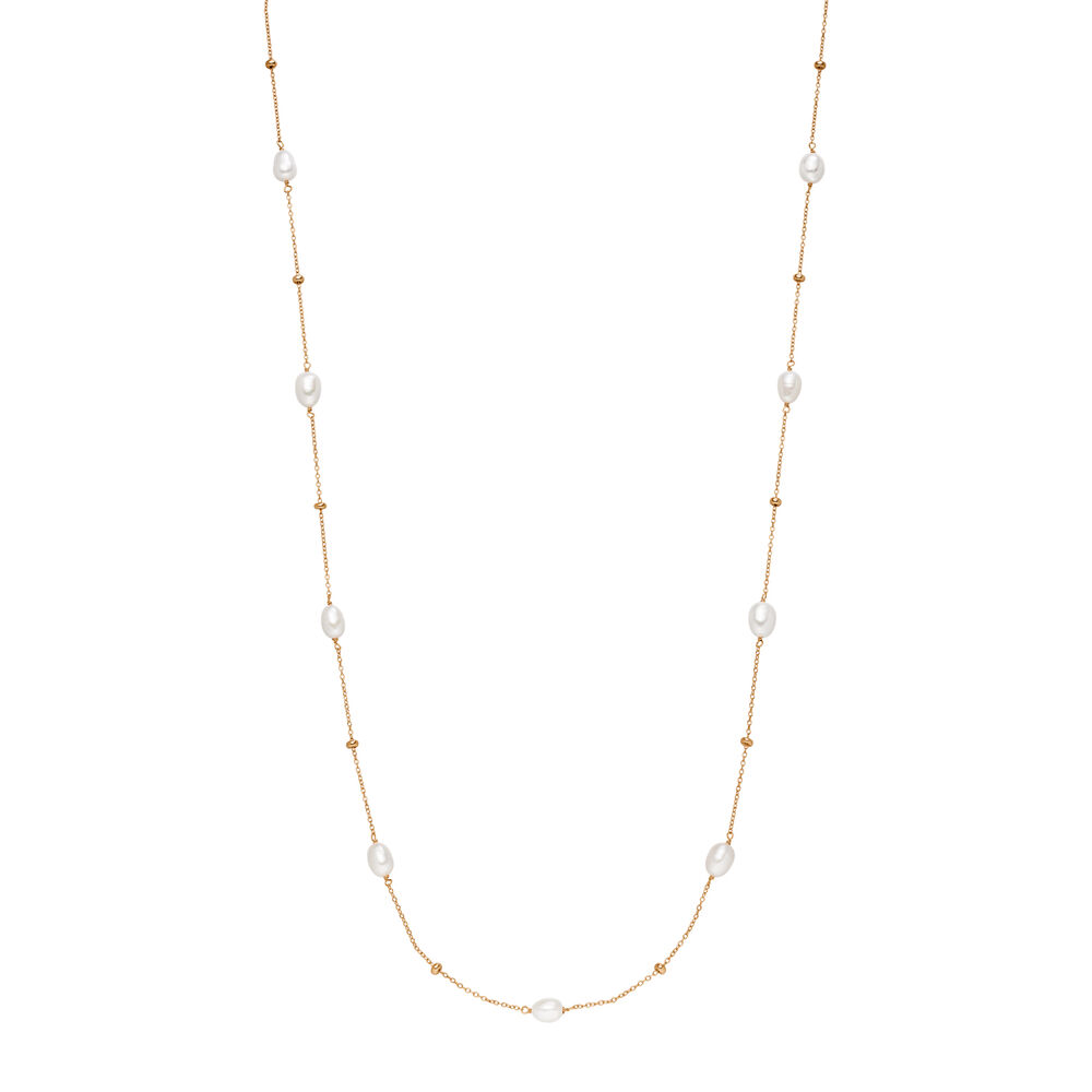 Halskette Perlen Basic, 18 Karat Rosegold vergoldet Bild 2