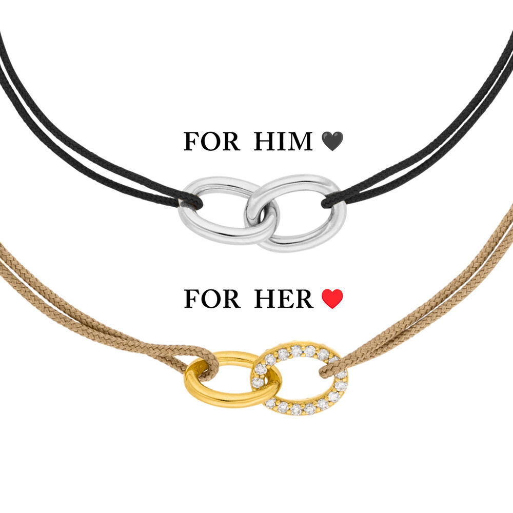 Partner Armband Set, ETERNAL TOUCH, 14 Karat Wei�gold & Gelbgold