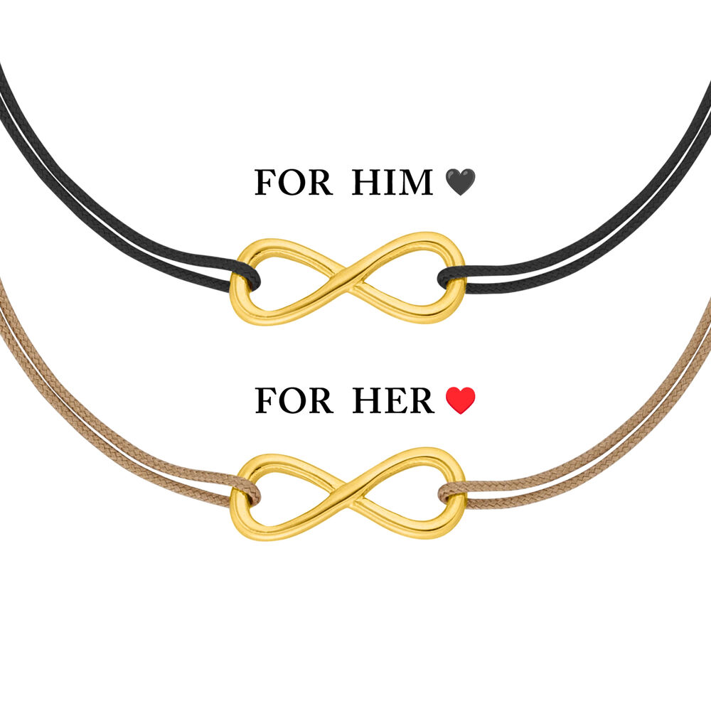 Partner Armband Set, INFINITY, 14 Karat Gelbgold