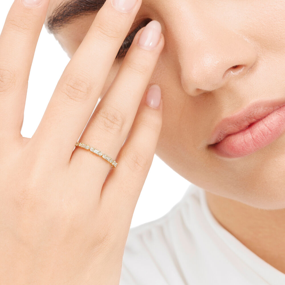 Ring mit Baguette Diamanten, 14K Gelbgold, Gr.52 Bild 4