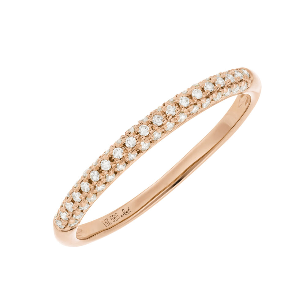 Ring DAZZLE mit Diamanten, 14 Karat Rosegold