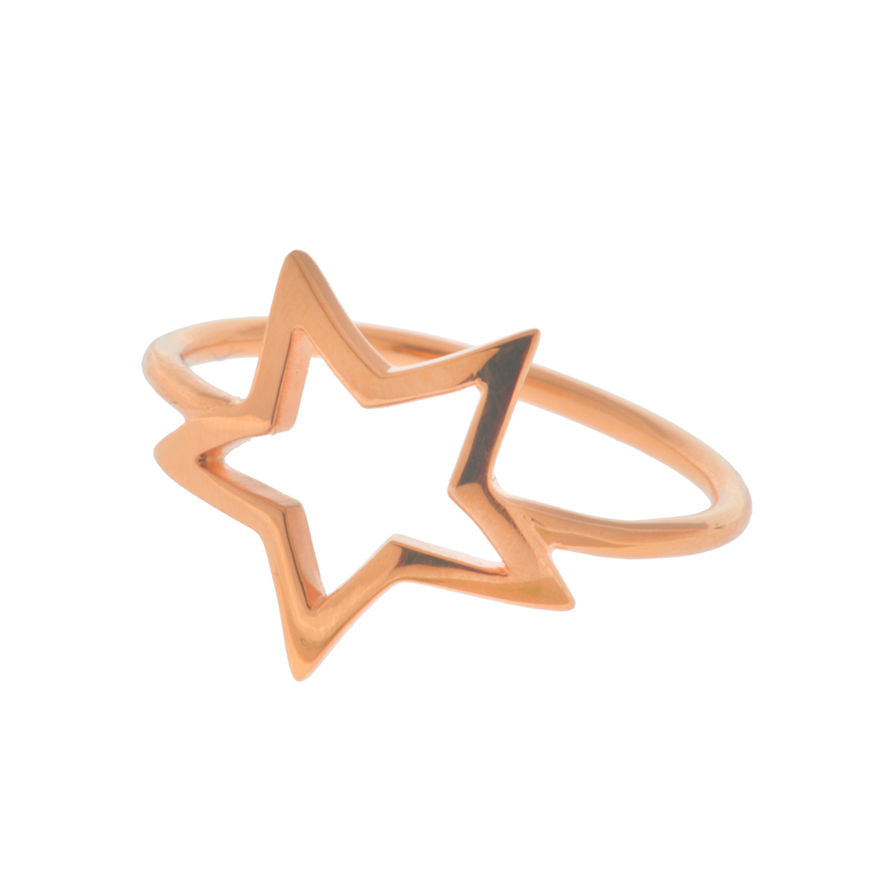 Ring ONE STAR, 18 K Rosegold vergoldet, Gr.56