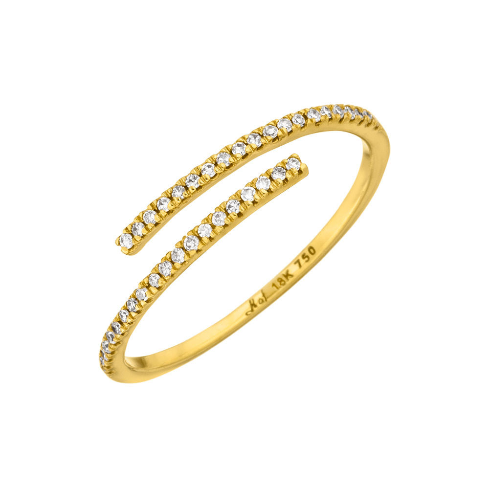 Ring Open mit Diamanten, 18 K Gelbgold