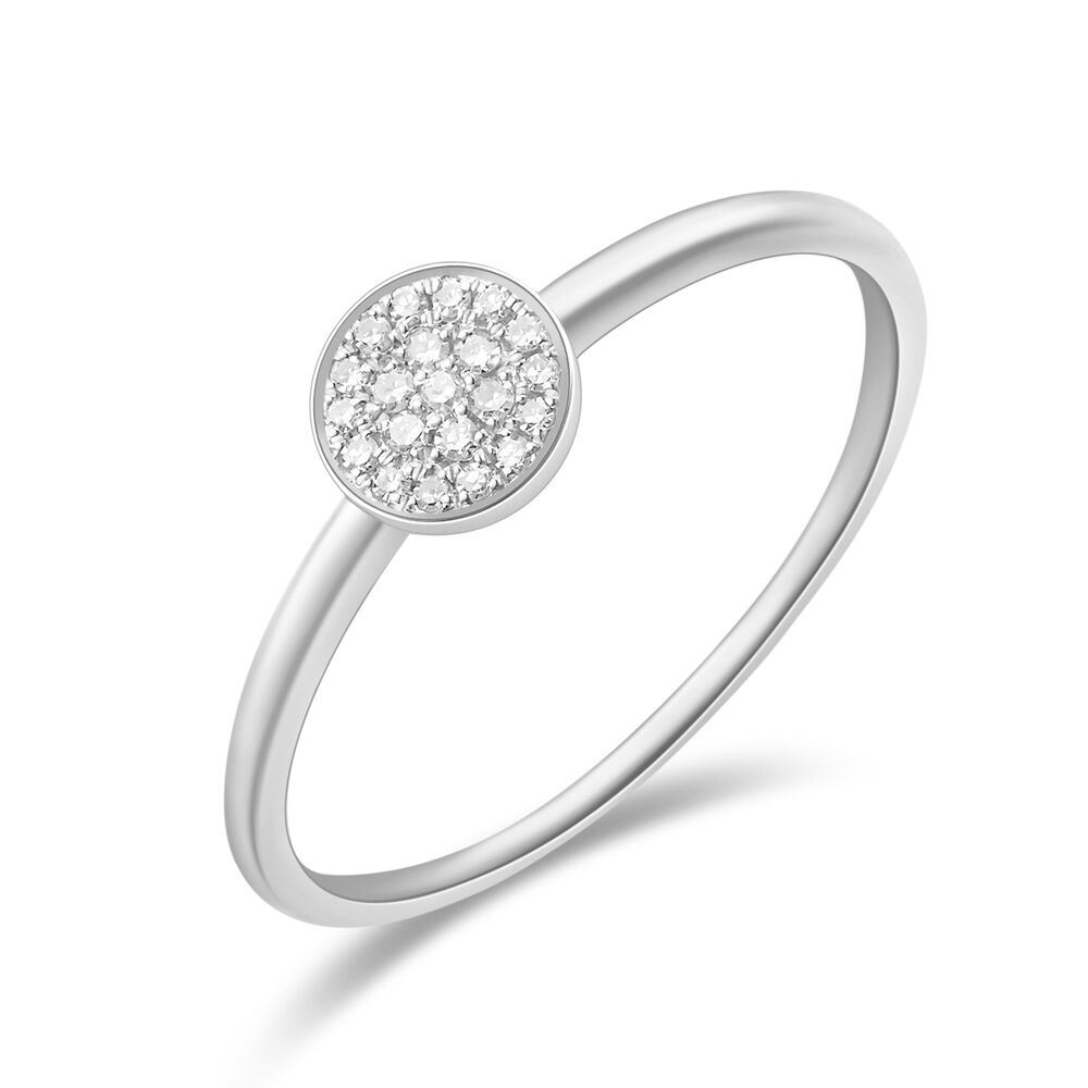 Ring Pave mit Diamanten, 18 Karat Weigold