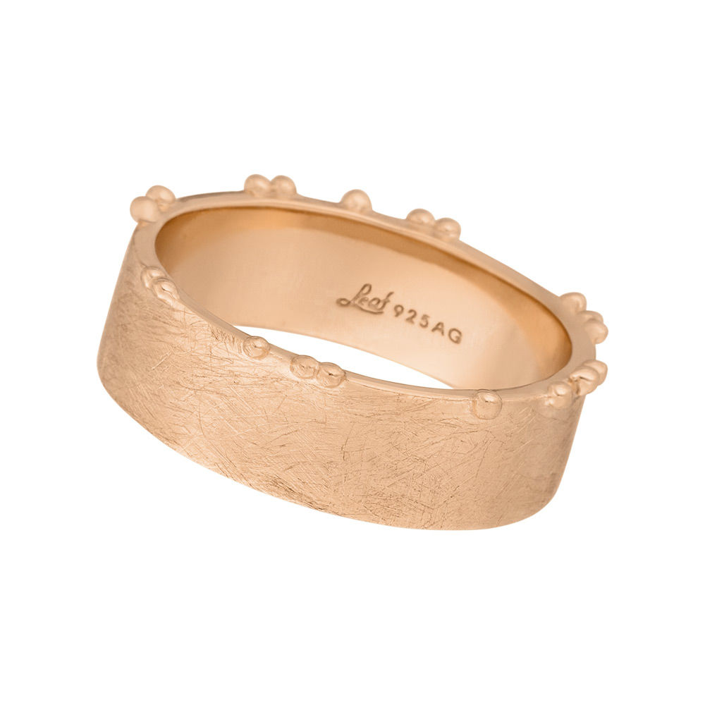 Ring Pure, matt, 18 K Rosegold vergoldet Leaf Jewelry