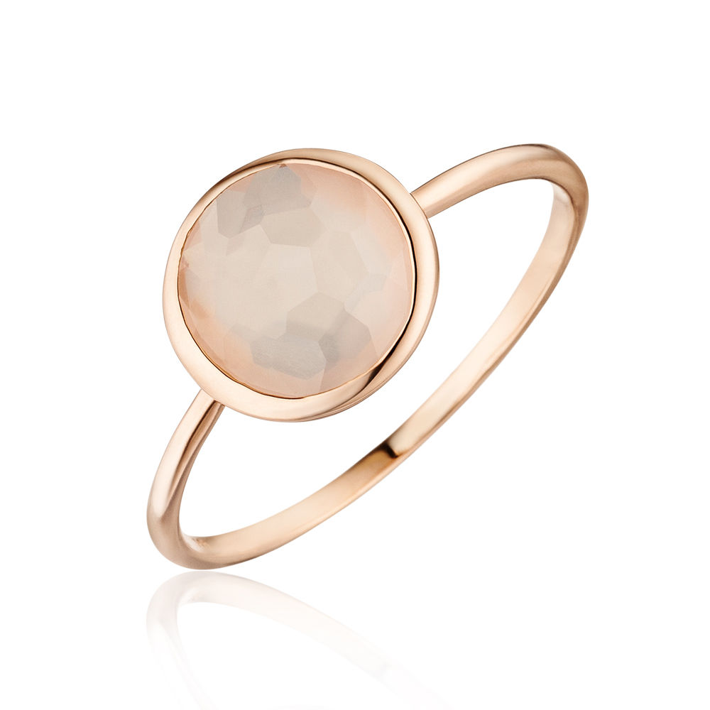 Ring Rosenquarz, 14 K Rosegold, Gr.52