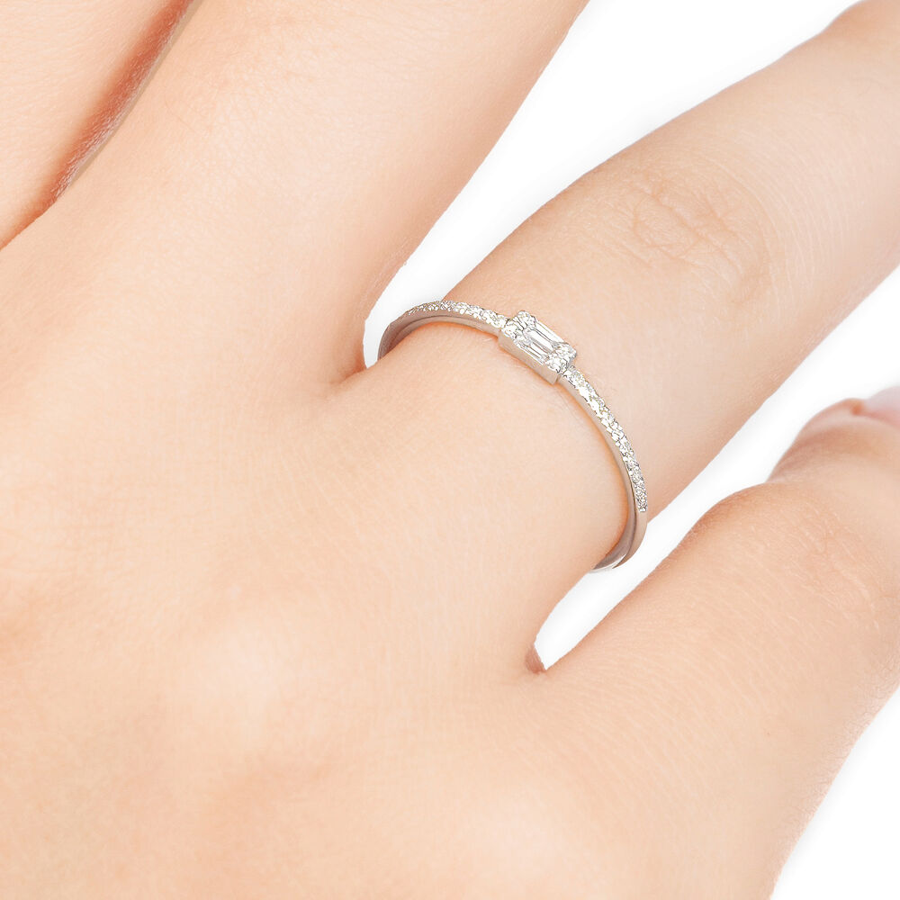 Ring mit Diamanten, Tiny Baguette, 14 Karat Weigold Bild 3