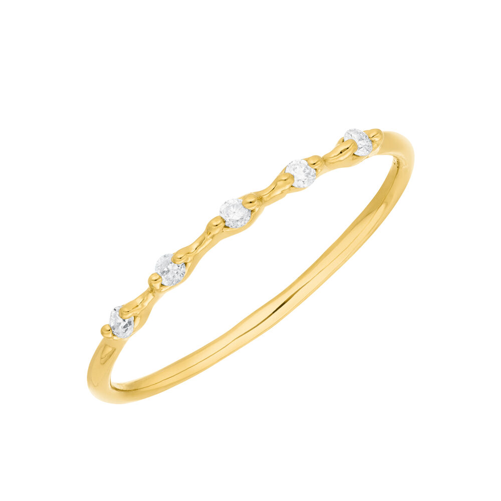 Ring mit 5 Diamanten, 14K Gelbgold