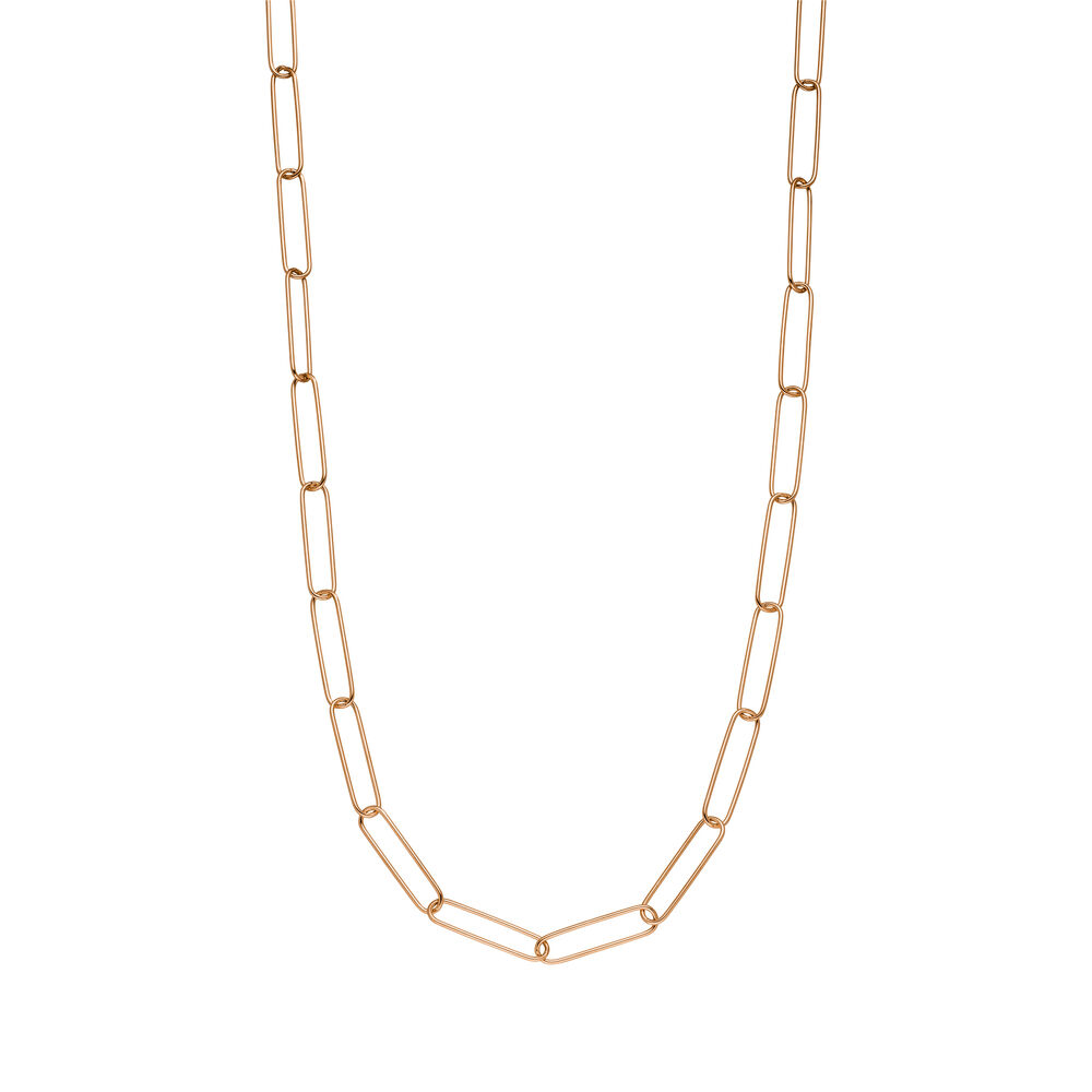 Silber Halskette, BIG SQUARE, Rosegold