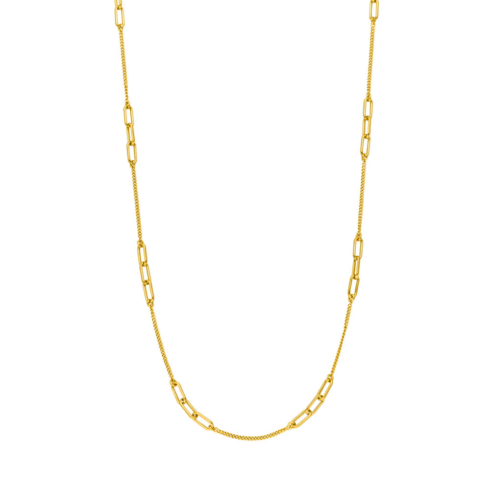 Silber Halskette, CUBE II, Gelbgold
