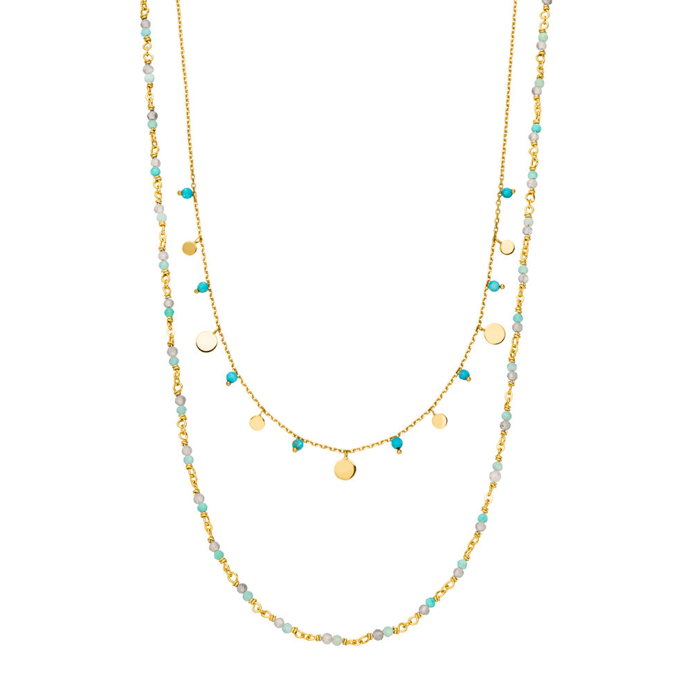 Silber Necklace Set Ocean Dream, Gelbgold