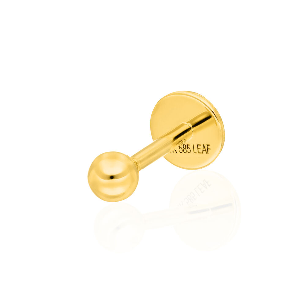 Single Piercing Kugel, 14 Karat Gelbgold