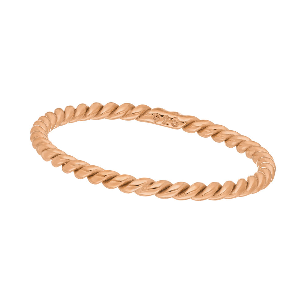 Twist Ring, 18 K Rosegold vergoldet