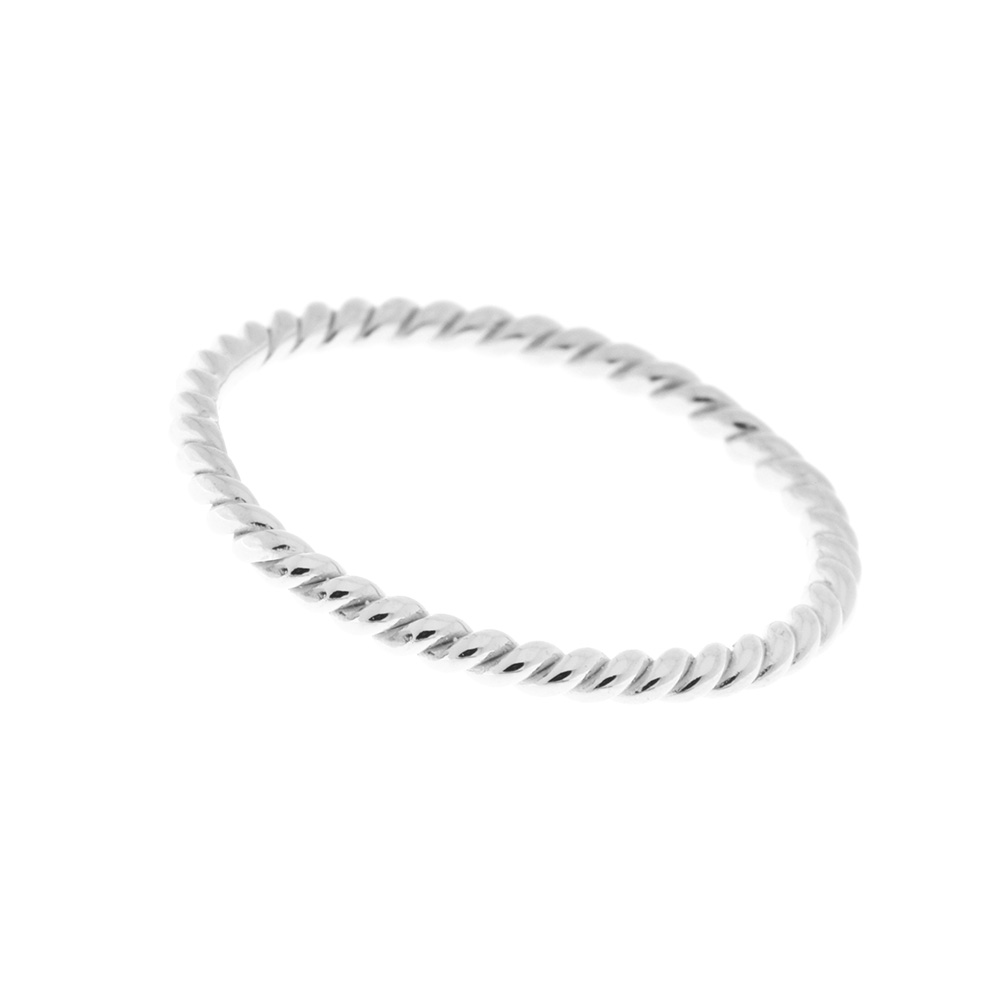 Twist Ring, 925 Sterling Silver, Size 50