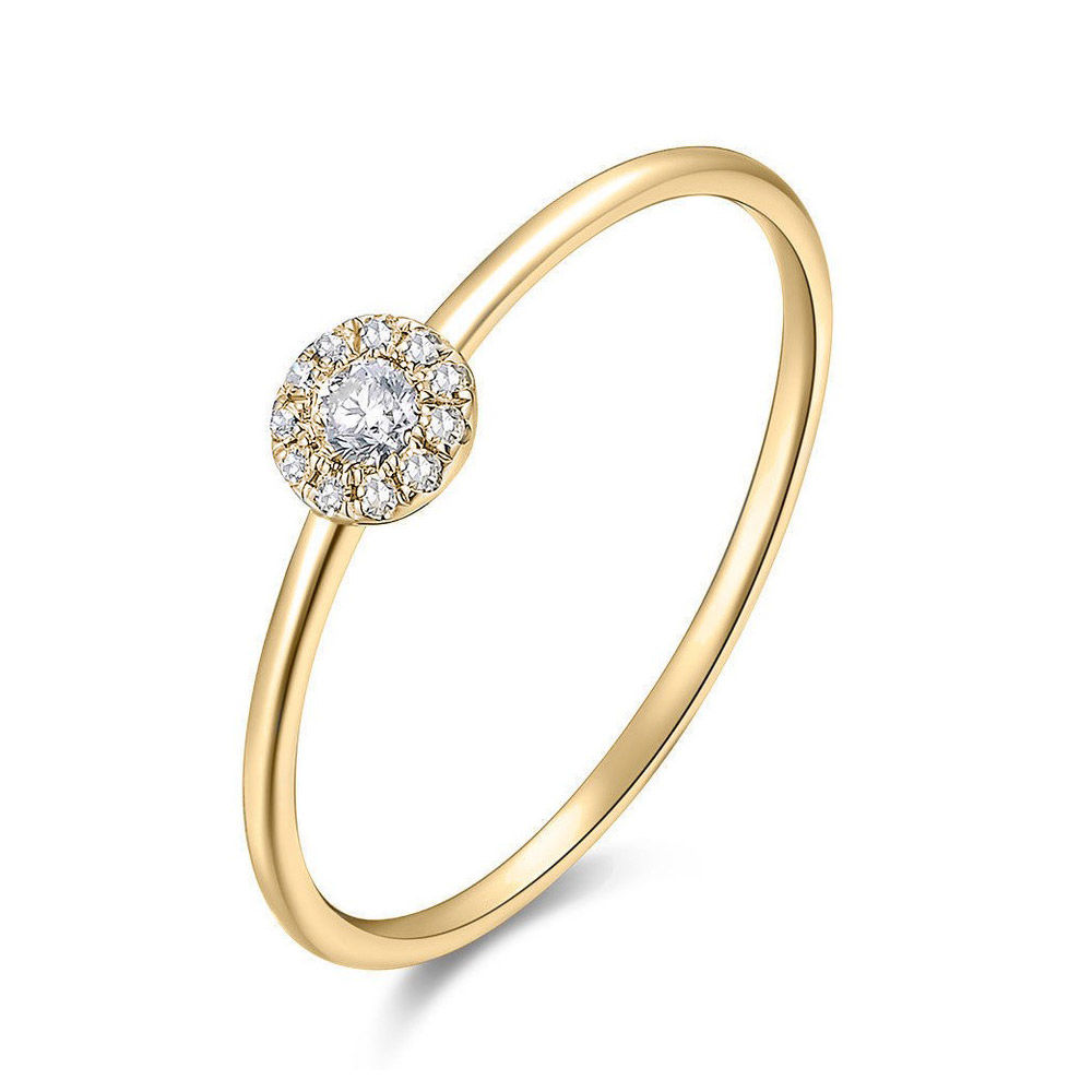 Verlobungsring Pave II in 18 Karat Gelbgold mit Diamanten