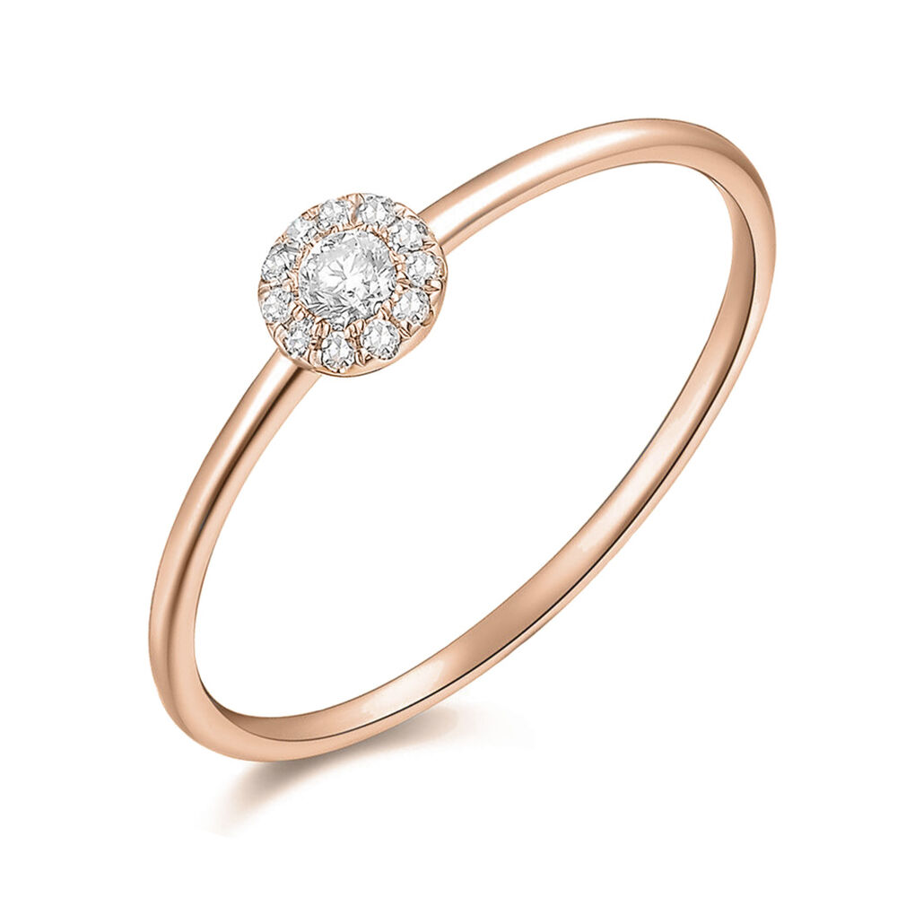 Verlobungsring Pave II in 18 Karat Rosegold mit Diamanten
