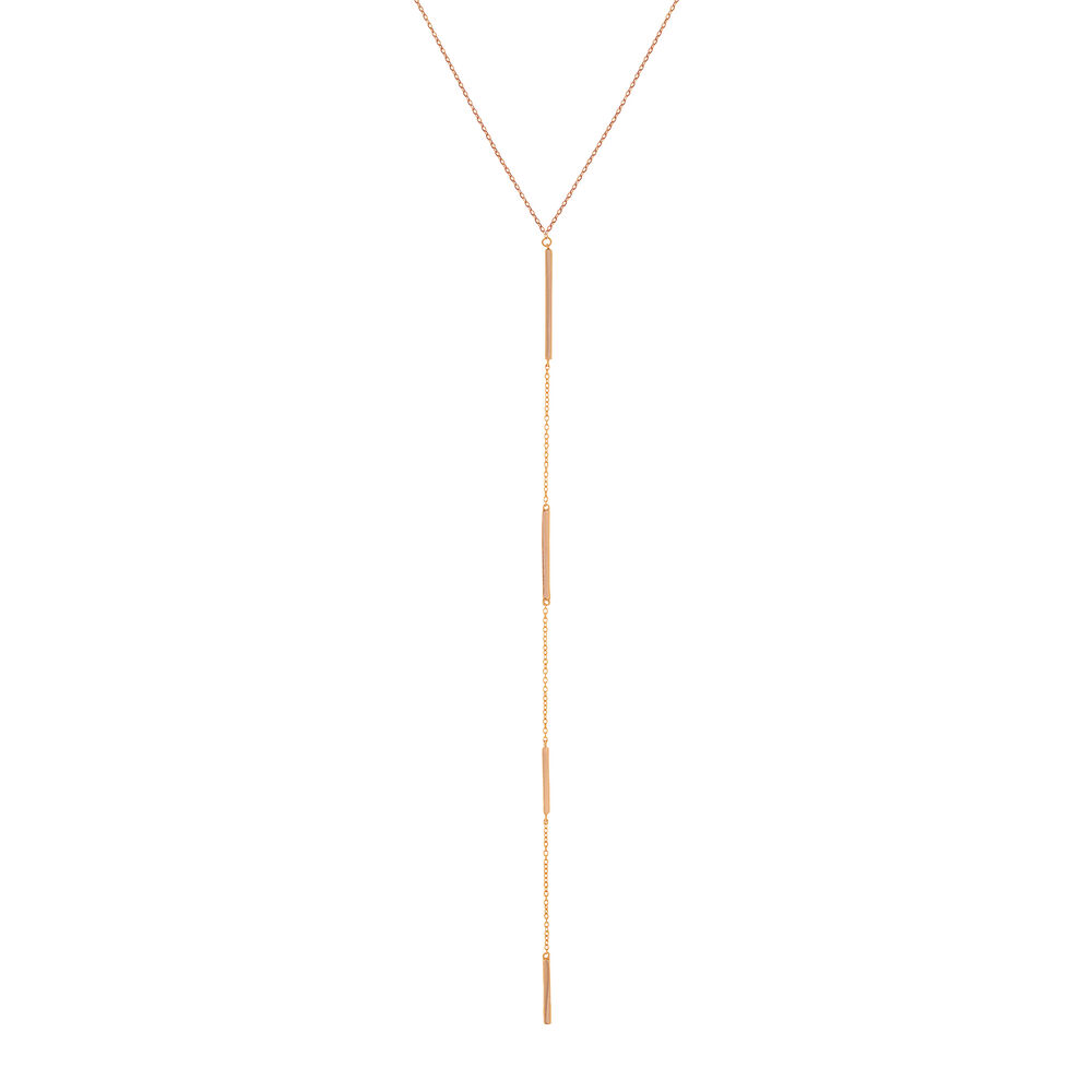 Y-Halskette Basic, 18 K Rosegold vergoldet