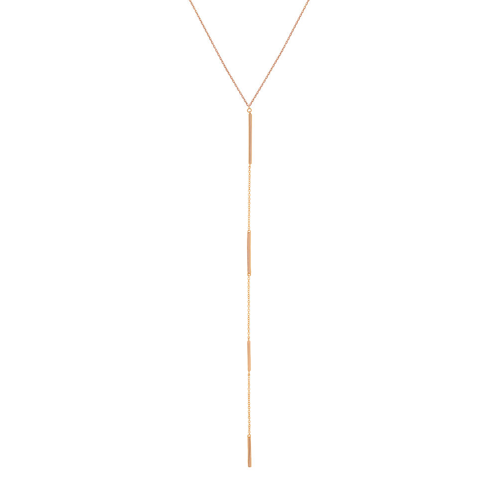 Y-Halskette Basic, 18 Karat Rosegold vergoldet